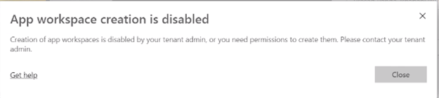 Solved: Not able to create a "app workspace" - Microsoft Fabric Community