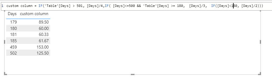 Solved: Custom Column else if divide - Microsoft Fabric Community