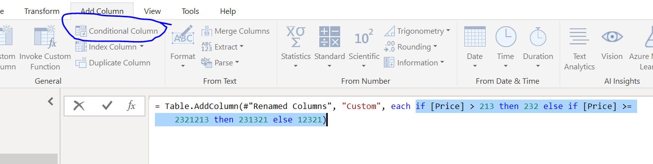 Solved: Custom Column else if divide - Microsoft Fabric Community