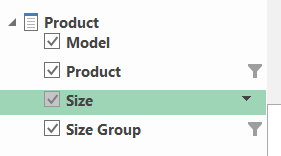 Product Dimension in Excel