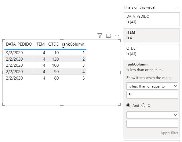 Solved: Return the last 5 by double filters - Microsoft Fabric Community