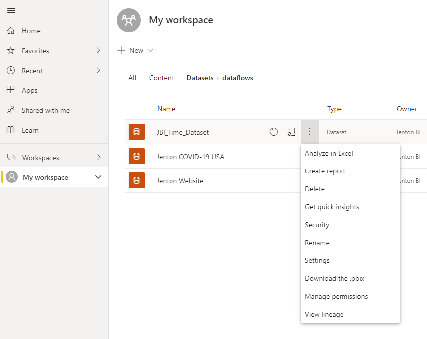 Blank Window on Dataset Options in Power BI Client - Microsoft Fabric ...