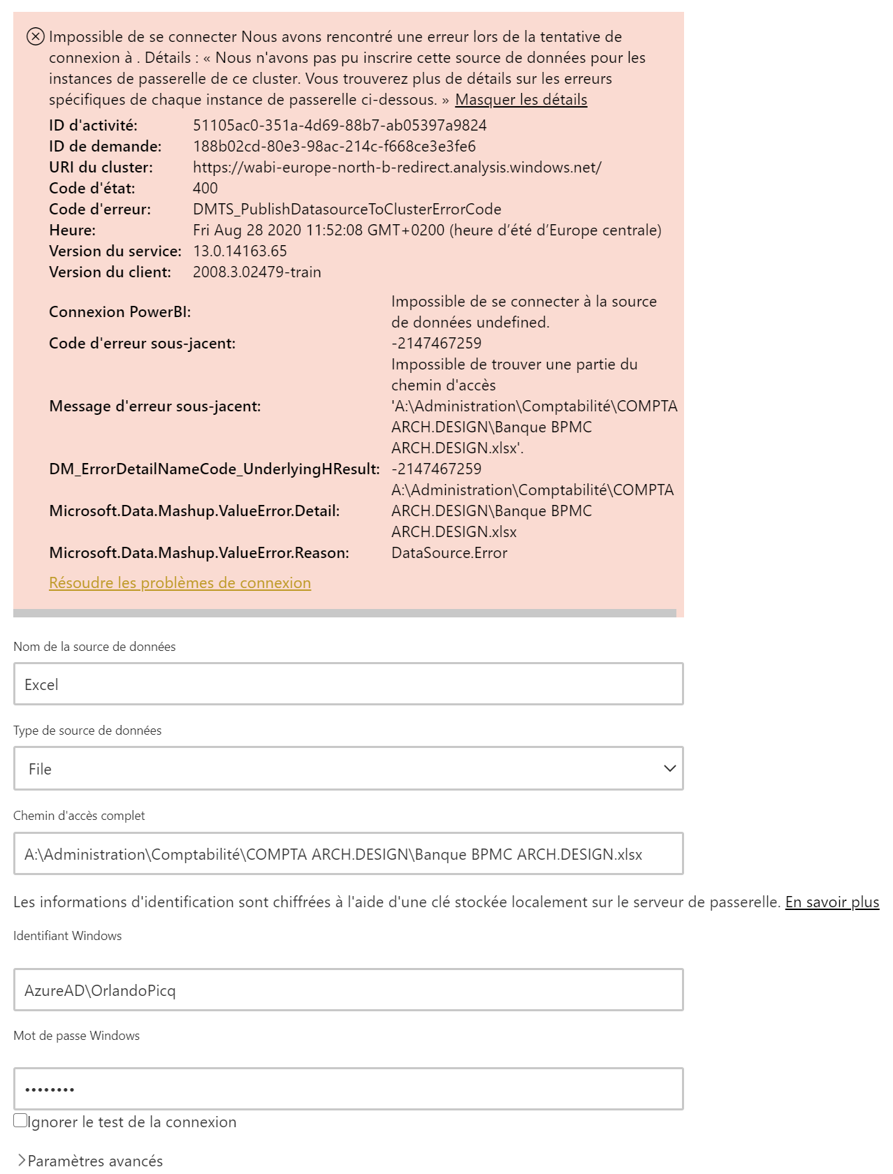 Data source windows username - Microsoft Fabric Community