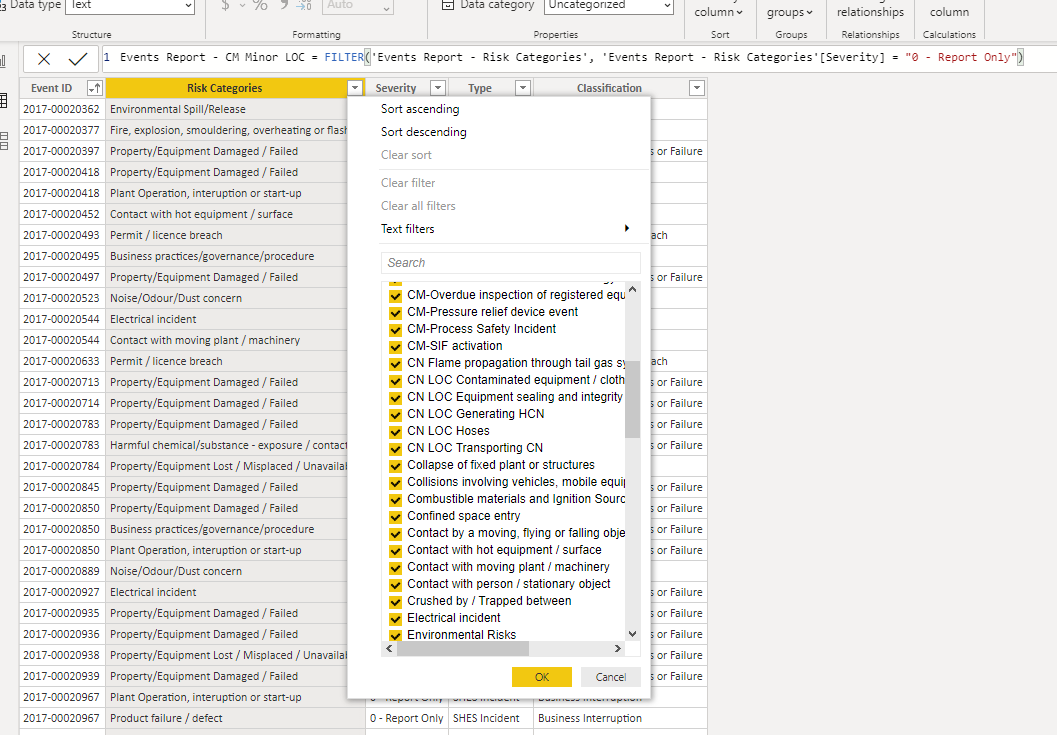 Solved: Filtering on Text - Microsoft Fabric Community