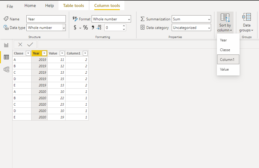 Solved: Ordering matrix columns in live query connection ...