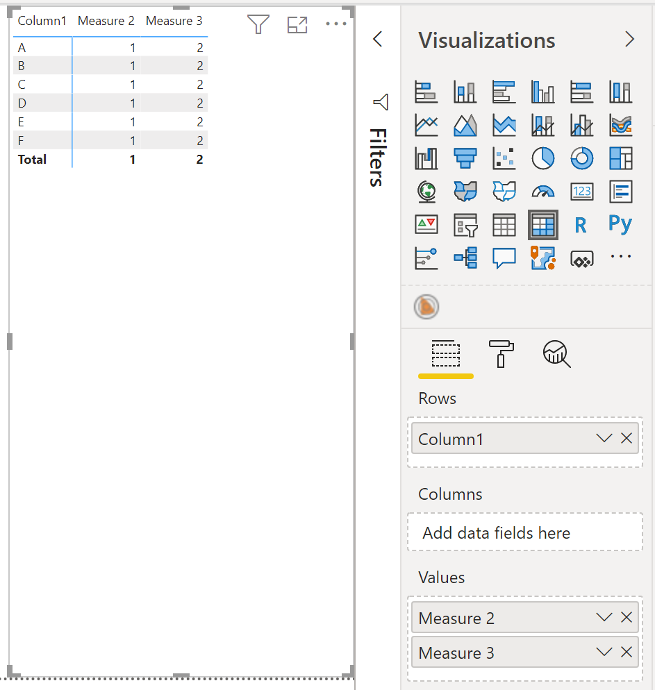 Solved: Values on rows in combination with measures from d ...