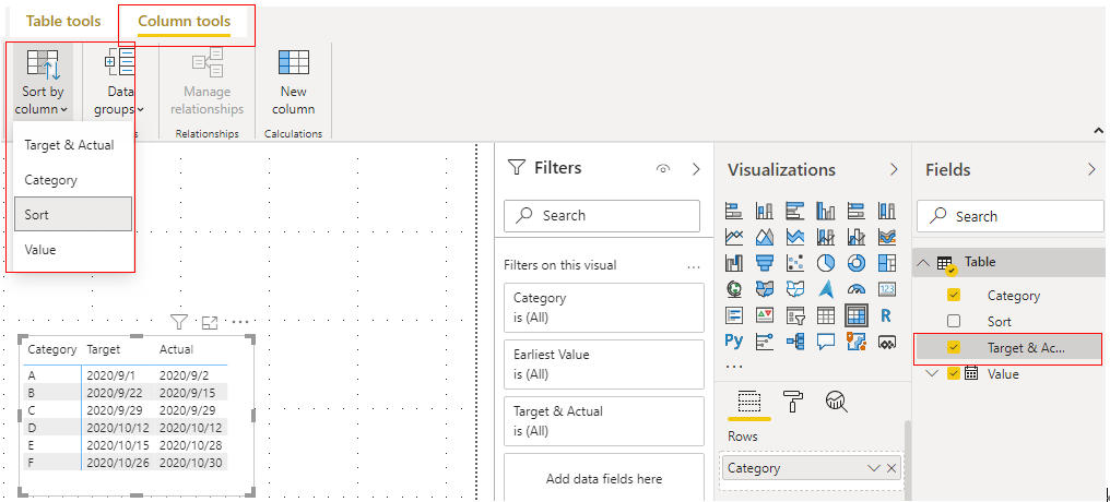 Solved: Sort Column Order - Microsoft Fabric Community