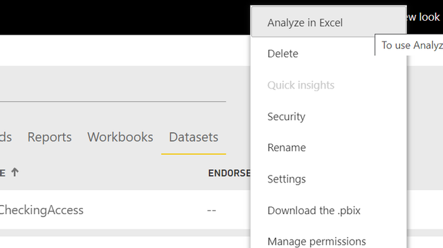 Solved: Connect Excel to Power BI Dataset - Microsoft Fabric Community