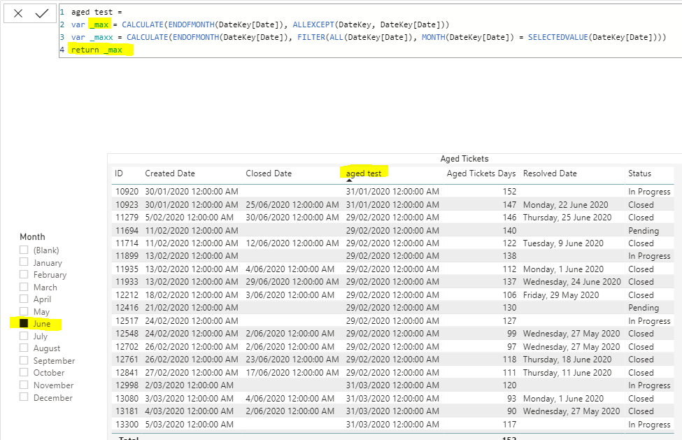 Get end of the selected month in a column - Microsoft Fabric Community