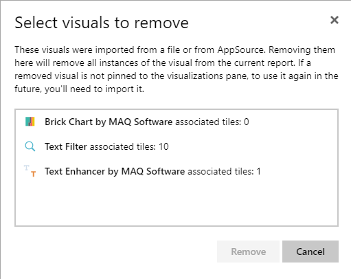 Unable to remove custom visual - Microsoft Fabric Community