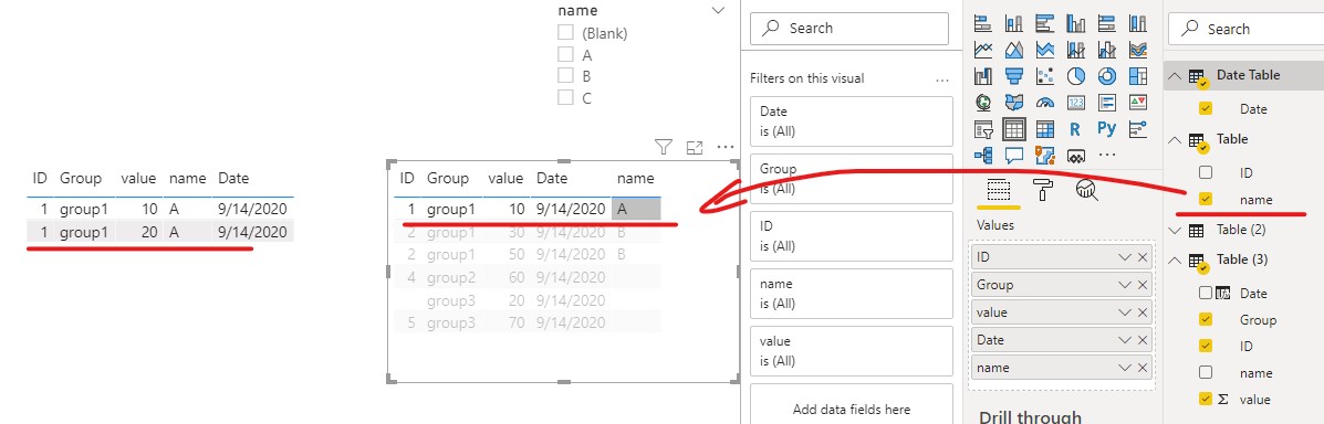 Solved: Table Visualization / Filtering / Relationships - Microsoft ...