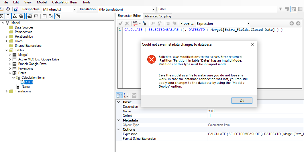 Tabular editor - error - Microsoft Fabric Community