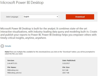 Power BI Desktop - Version