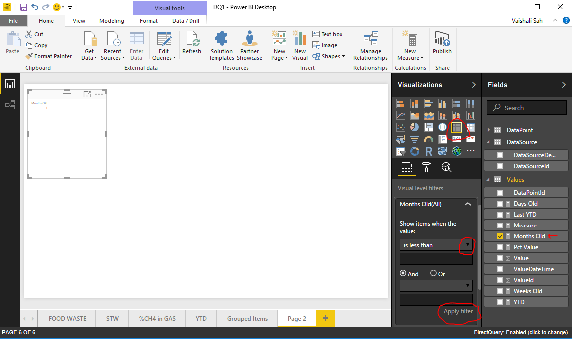 Can we use measure in visual filter in DirectQuery... - Microsoft ...