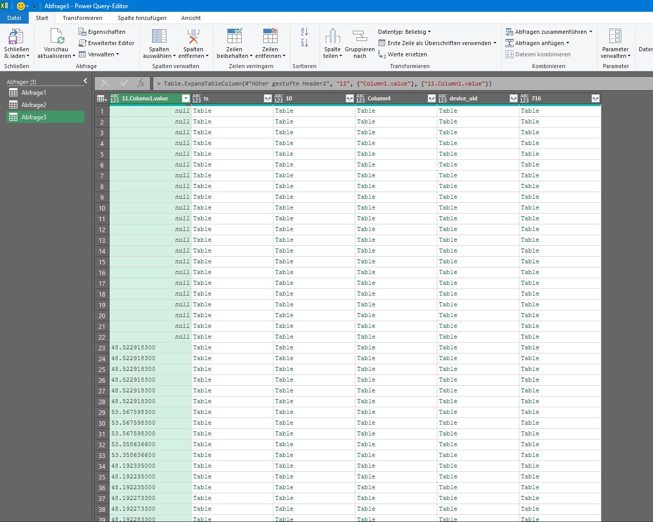 Solved: Reduce table in table to columns - Microsoft Fabric Community