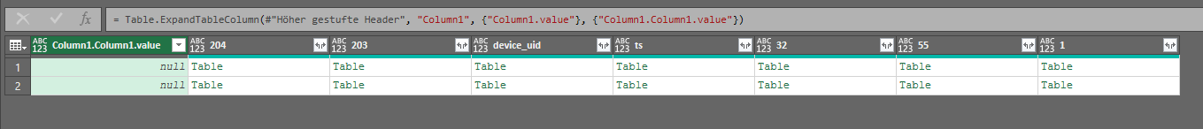 Solved: Reduce table in table to columns - Microsoft Fabric Community