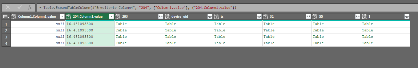 Solved: Reduce table in table to columns - Microsoft Fabric Community