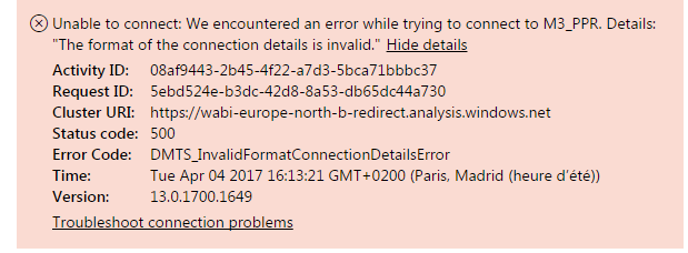 Error ODBC data source "The format of the connecti... - Microsoft ...