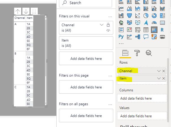 how to see a hierarchy if its not a matrix - Microsoft Fabric Community
