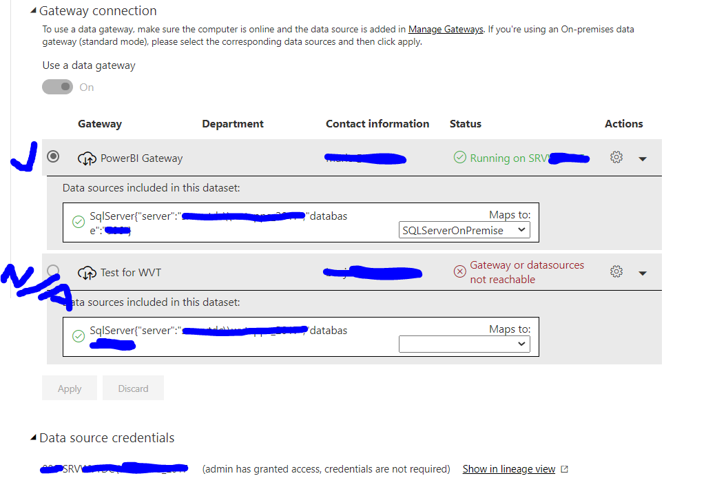 Error on refresh using gateway to connect to SQL s... - Microsoft ...