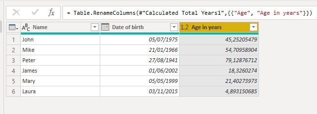 Solved: How to calculate the age in years from date of bir... - Microsoft  Fabric Community