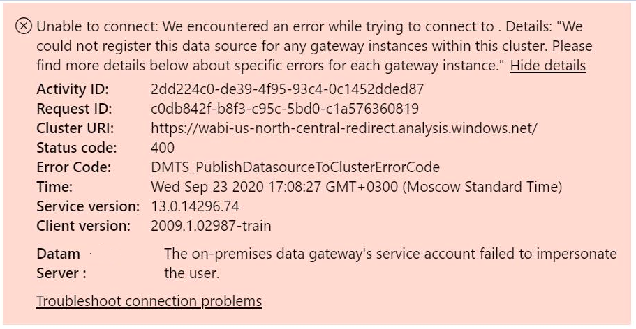 Gateway connection to SQL Server failing - Microsoft Fabric Community