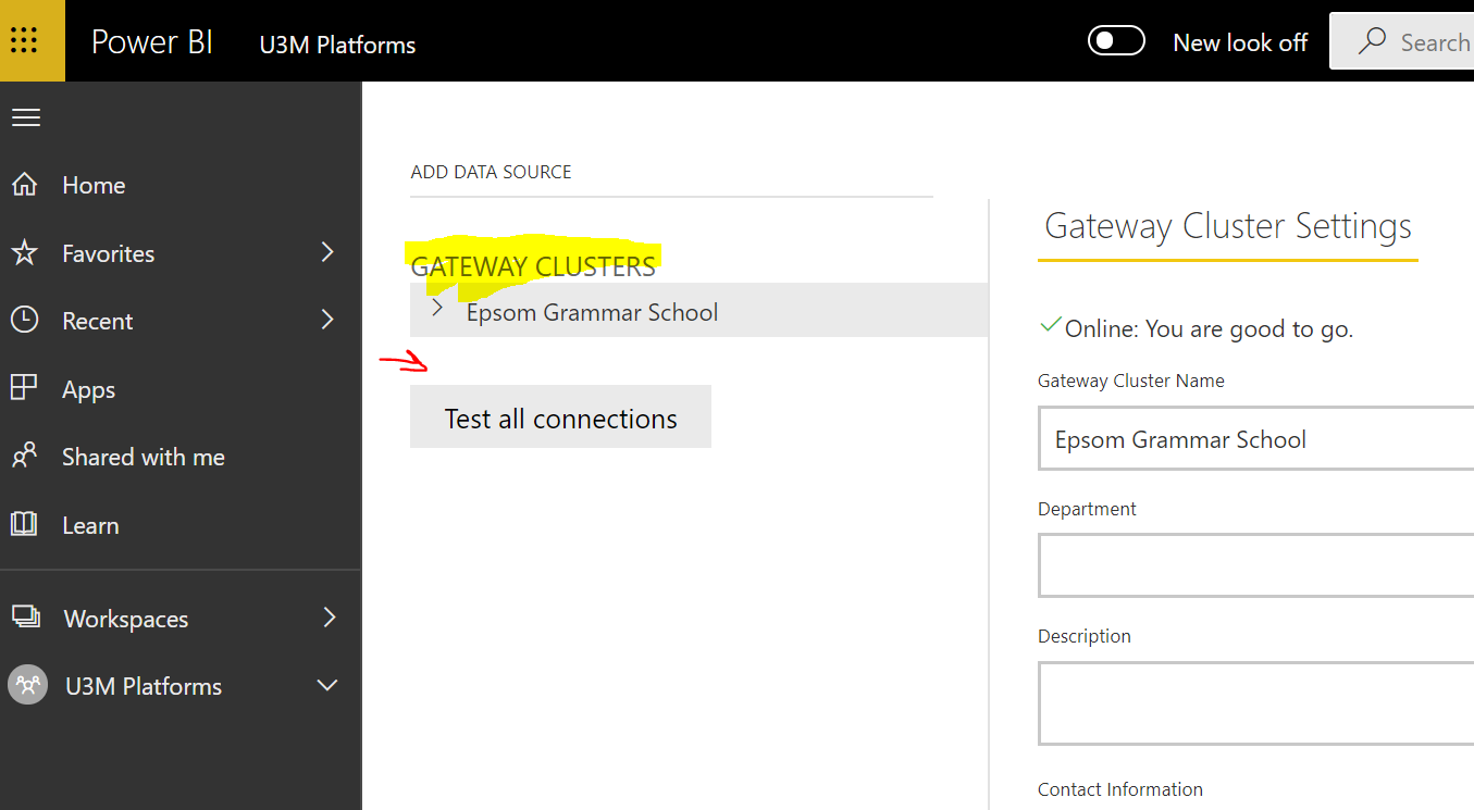 Solved: adding a new cluster for gateway - Microsoft Fabric Community