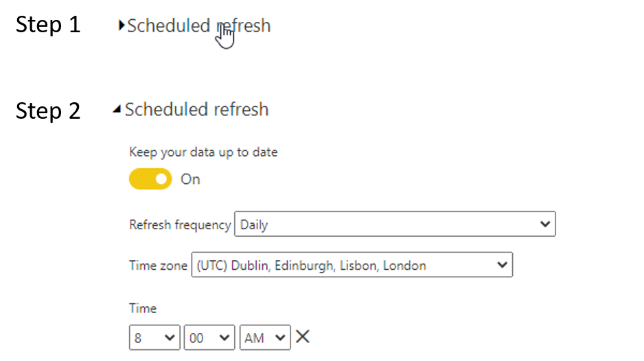 Solved: How to set schedule refresh at 3 AM daily ? - Microsoft Fabric ...