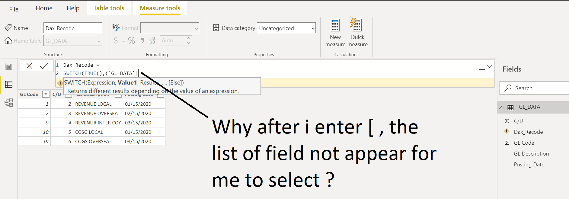 Solved: Seek help on GL Mapping Code error msg - Microsoft Fabric Community