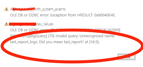 Getting OLE & ODBC error on refresh - Microsoft Fabric Community