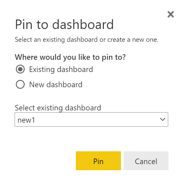 Pinning a tile to a dashboard on different workspa... - Microsoft ...
