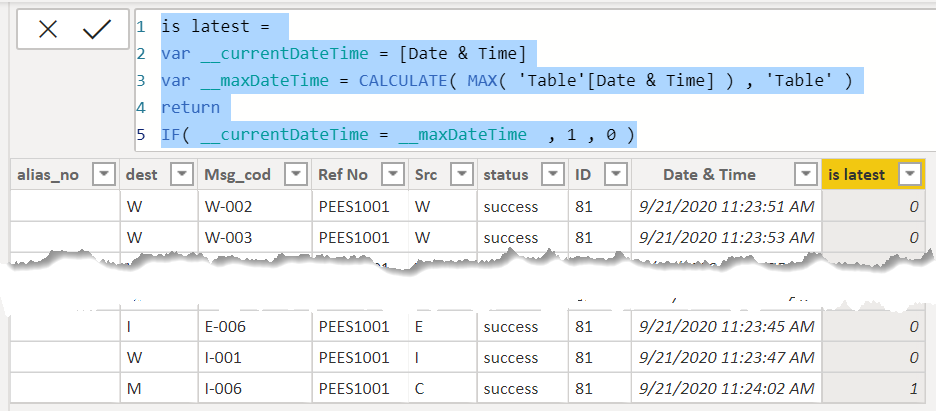 Table visualization/ display value based on max da... - Microsoft ...