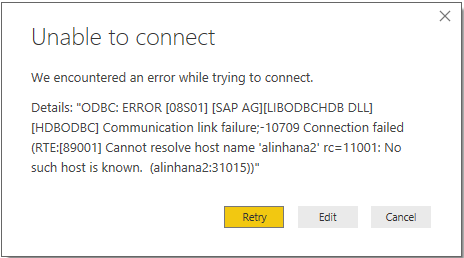Solved: unable to connect SAP hana - Microsoft Fabric Community