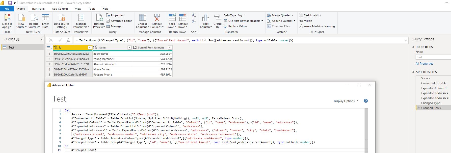 Solved: Sum value inside records in a List - Microsoft Fabric Community