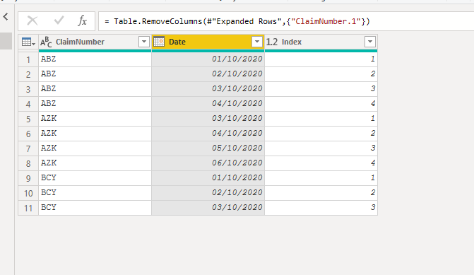 Solved: Index based on two columns - Microsoft Fabric Community