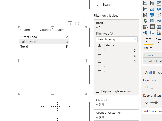 Using rank as filter - Microsoft Fabric Community
