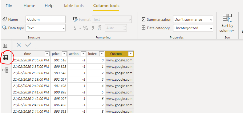 Conditional formatting in table - Web URL- "Based... - Microsoft Fabric ...