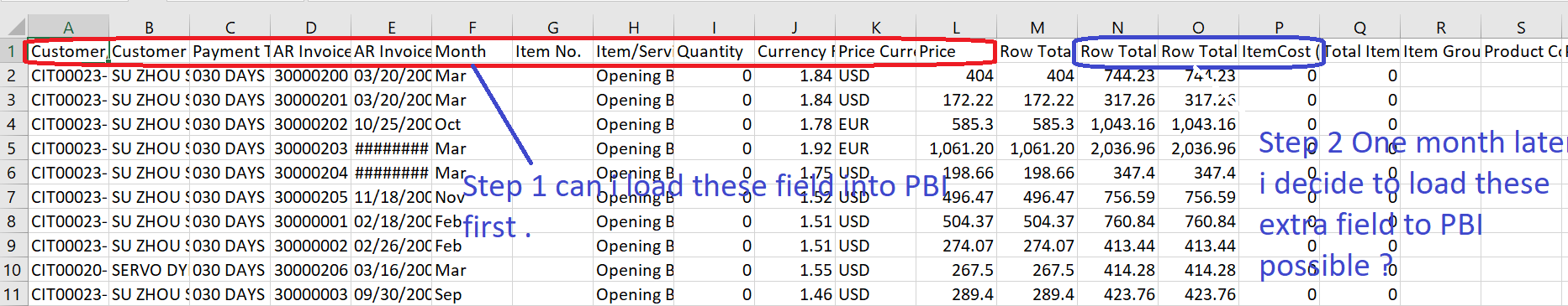 Solved: Does PBI allow me load 12 field and one month late ...