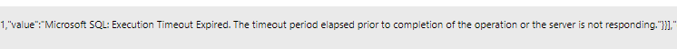 Solved: SQL Execution Timeout error reason - Microsoft Fabric Community