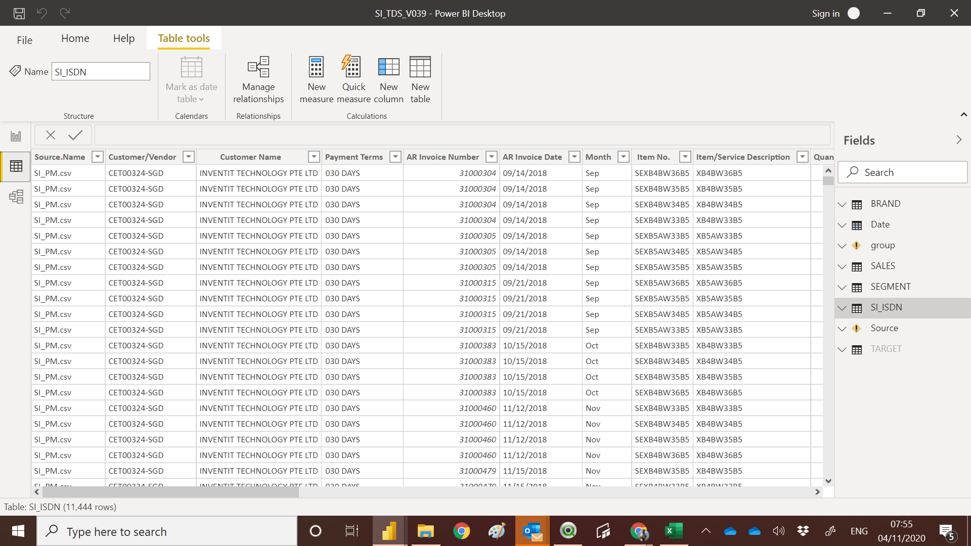 Solved: load new table but unable to see data on table rep ...