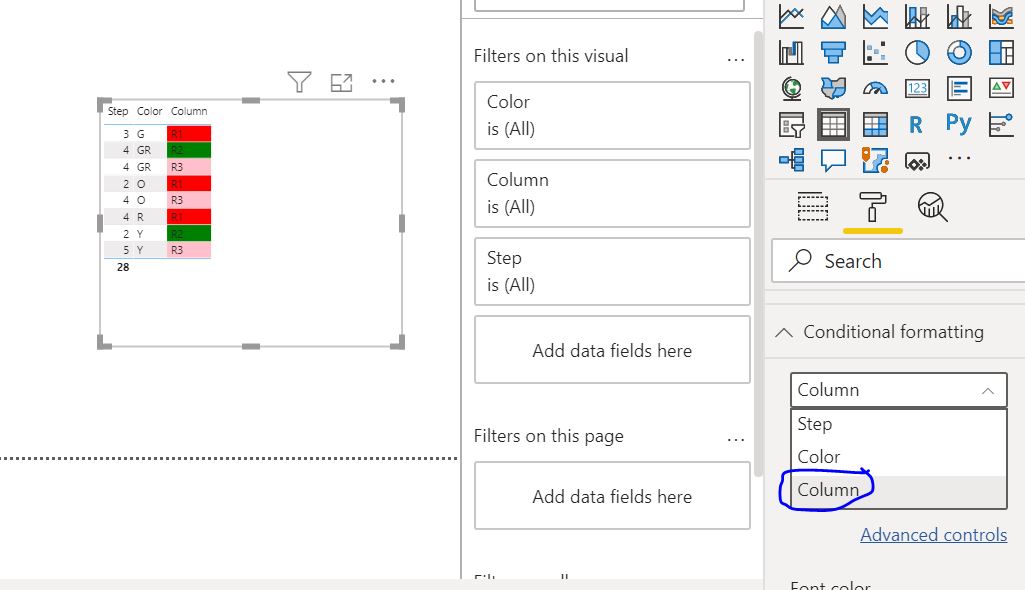 Solved: Switch condition adding color on rows - Microsoft Fabric Community