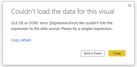 Error: We couldn't fold the expression to the data... - Microsoft ...