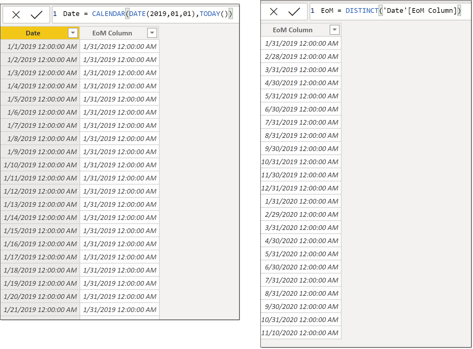 Solved: End of Month Date Table - Microsoft Fabric Community