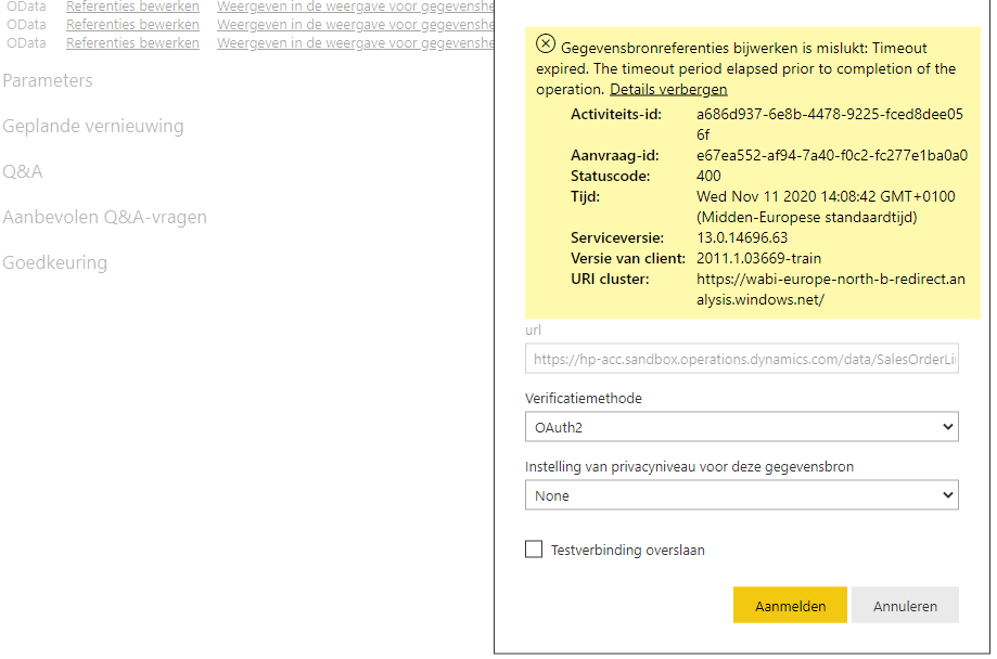 Power BI Online Error Odata Dynamics 365 - Microsoft Fabric Community