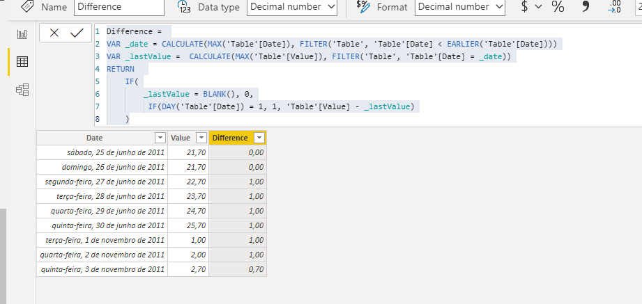 Solved: Calculate difference value between cells in same c ...
