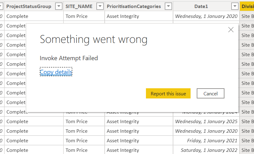 November Update Issue - Microsoft Fabric Community
