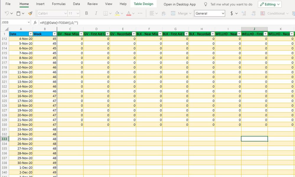 Excel Workbook in TEAMS