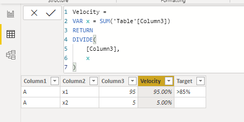 Solved: How to display 100% stacked column as table values - Microsoft ...