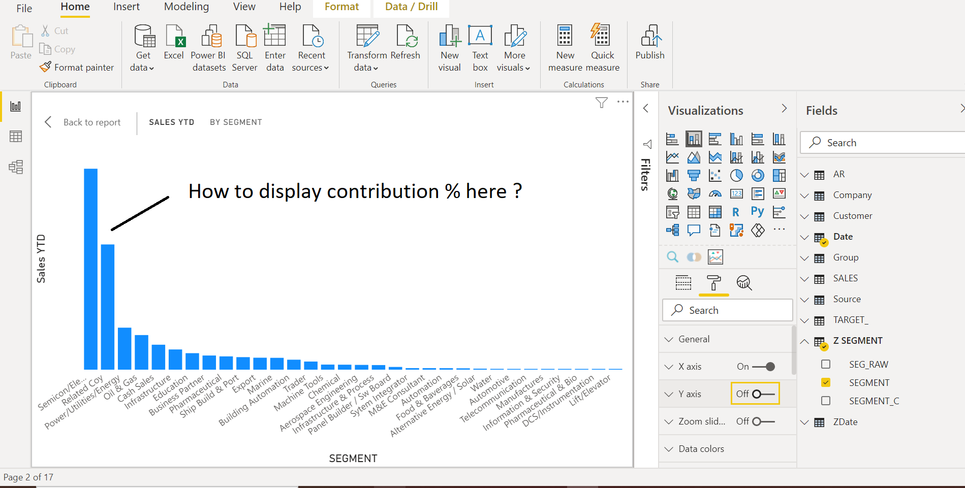 Solved: it is possible to display contribution % on top of ...