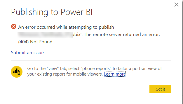 Solved: Publishing Report Fails With Unkown Reason - Microsoft Fabric ...